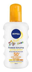 Nivea Sun 50 Faktör Hassas Ciltler İçin Suya Dayanıklı Bebek Yüz ve Vücut Güneş Kremi 200 ml