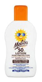 Malibu 50 Faktör Hassas Ciltler İçin Suya Dayanıklı Bebek Yüz ve Vücut Güneş Losyonu 200 ml