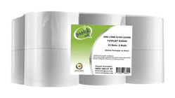Pratiksoft Mini Cimri 2 Katlı İçten Çekmeli 12'li Rulo Tuvalet Kağıdı