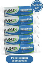 Florex Orta Boy 55x60 cm 20x5 Adet Çöp Poşeti