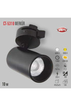 Cata Ct-5310 Metal Tekli Başlık Silindir Sıva Üstü Led Ray Spot Siyah