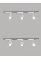 Klasled Metal 6'lı Başlık Silindir Sıva Üstü Led Ray Spot Beyaz + 2 Metre Ray 1+1