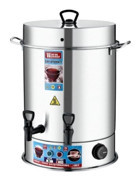 Warm Wasser 1200 W 10 lt Su Kapasiteli Çelik Tek Demlikli 120 bardak Çift Musluklu Çelik Elektrikli Semaver Gri