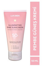 Luis Bien Pembe Renkli 50+ Faktör Tüm Ciltler İçin Nemlendirici Ton Eşitleyici Aydınlatıcı Kapatıcılı Yüz Güneş Kremi 50 ml