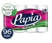 Papia Biocare 3 Katlı 6x16'lı Rulo Tuvalet Kağıdı