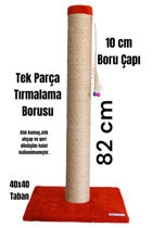 Lena Pet Oyuncaklı 82 cm Kedi Tırmalama Direği Kırmızı