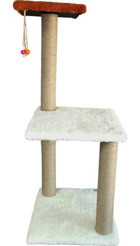 Nursoft B-07 Oturaklı Oyuncaklı Merdivenli Katlı 125 cm Kedi Tırmalama Evi Antrasit