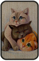 Glipet Kedi Desenli 58 cm Kedi Tırmalama Paspası Bej-Gri