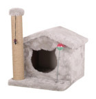 Misspet Oyuncaklı 50 cm Kedi Tırmalama Evi Gri