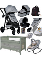 Baby Home Çift Yönlü Katlanır 360 Derece Dönebilen Tam Yatar Travel Sistem Bebek Arabası Altın-Siyah