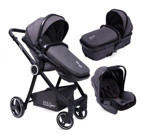 Polo Junior Travel Çift Yönlü Katlanır 360 Derece Dönebilen Tam Yatar Travel Sistem Bebek Arabası Siyah