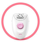 Braun Silk-Epil 1 1176 Tüm Vücut Bıyık Koltuk Altı Bacak için Tek Başlıklı Kablolu Epilatör Beyaz