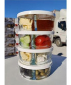 Paşabahçe 530683 8'li Beyaz Kapaklı Cam Saklama Kabı 4x785 ml