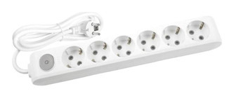 Viko Multi-let 3500 W Kalın Anahtarlı 6'lı 1 m Uzatma Kablosu Beyaz