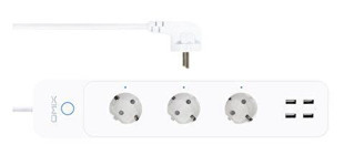 Omix MixSocket Pro İnce Topraklı Anahtarlı Akım Korumalı 3'lü USB Uzatma Kablosu Beyaz