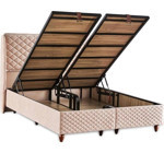Niron Yatak 200x200 cm Başlıklı Sandıklı Çift Kişilik Baza Pembe