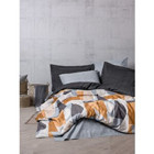 Cotton Box Giorno Pamuk 160x220 cm Çarşaflı Geometrik Tek Kişilik Nevresim Takımı Gri
