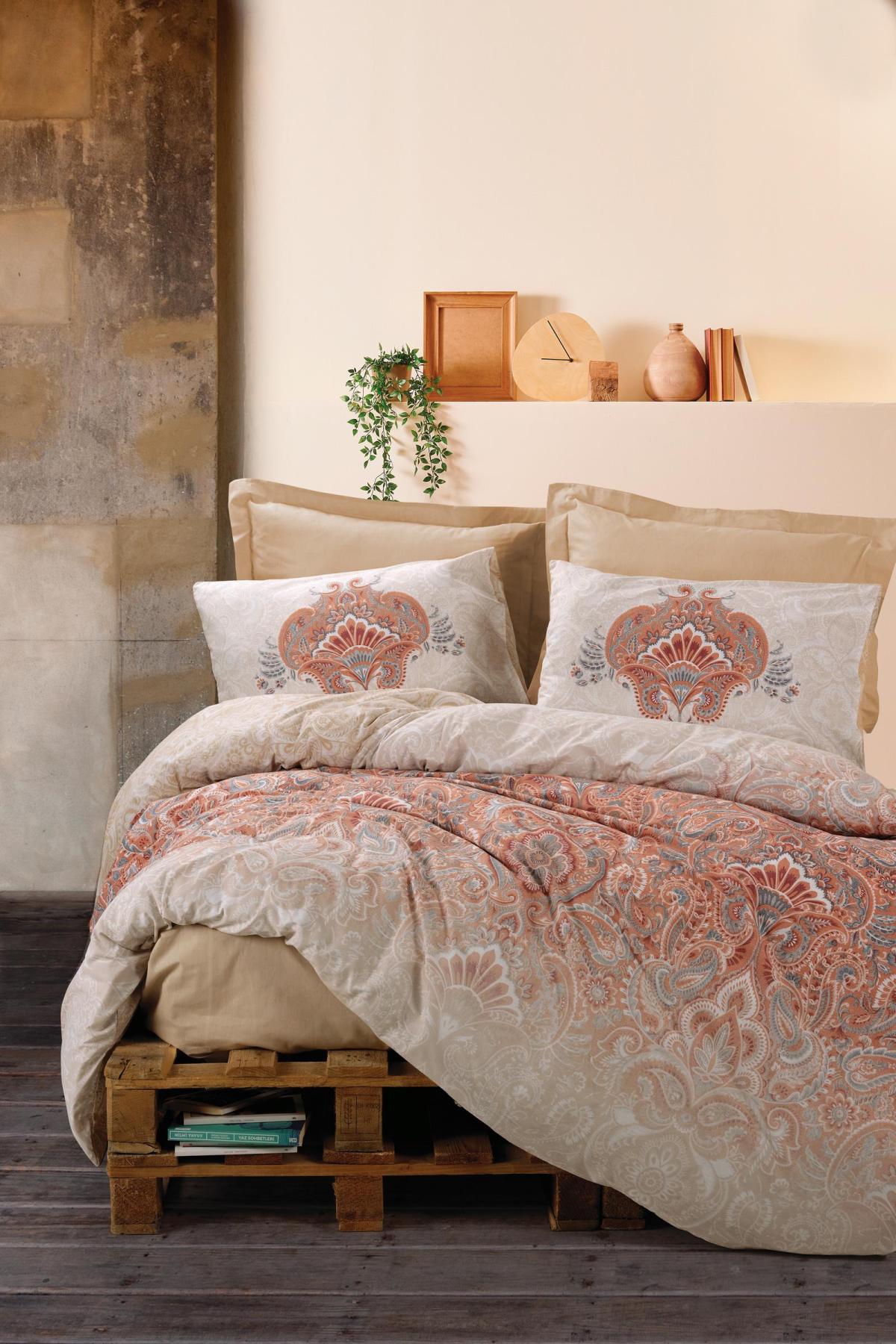 Cotton Box Bohem Ranforce Pamuk 160x220 cm Çarşaflı Geometrik Tek Kişilik Nevresim Takımı Çok Renkli