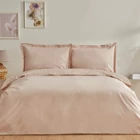 Karaca Home Back To Basic Pamuk 160x220 cm Çarşaflı Düz Renk Tek Kişilik Nevresim Takımı Pudra