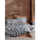 Cotton Box Pamuk 160x220 cm Çarşaflı Çiçekli Tek Kişilik Nevresim Takımı Kahve
