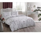 Taç Astra Ranforce Pamuk 160x220 cm Çarşaflı Çiçekli Tek Kişilik Nevresim Takımı Gri