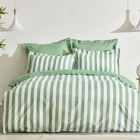 Karaca Home Brine Pamuk 160x220 cm Çarşaflı Çizgili Tek Kişilik Nevresim Takımı Yeşil