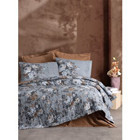 Cotton Box Complete Set Lenora Pamuk 180x230 cm Çarşaflı Çiçekli Tek Kişilik Nevresim Takımı Kahverengi