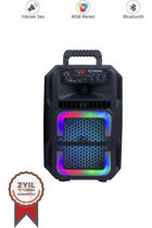 Torima D25 Radyolu Işıklı Siyah Bluetooth Hoparlör
