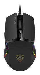 Vertux Argon RGB Yatay Makrolu Kablolu Siyah Optik Gaming Mouse