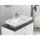 Turkuaz Cerastyle Lal Klasik Tekli 80 cm Seramik Tezgah Üstü Dikdörtgen Lavabo Beyaz