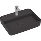 Isvea Infinity Klasik Tekli 55 cm Seramik Tezgah Üstü Dikdörtgen Lavabo Antrasit