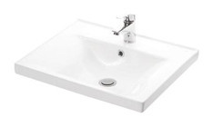 Lapino Sava Klasik Tekli 55 cm Porselen Tezgah Üstü Dikdörtgen Lavabo Beyaz