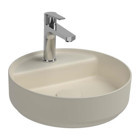 Isvea Infinity Batarya Delikli Klasik Tekli 42 cm Seramik Tezgah Üstü Yuvarlak Lavabo Fil Dişi