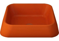 Bocchi Firenze 1005-012-0125 Country Tekli 42 cm Seramik Tezgah Üstü Çanak Lavabo Parlak Turuncu