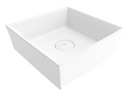 Bocchi Vessel 1173-061-0125 Klasik Tekli 38 cm Seramik Tezgah Üstü Kare Lavabo Beyaz