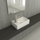 Bocchi Milano Dar Sol 1418-001-0126 Klasik Tekli 37 cm Seramik Tezgah Üstü Dikdörtgen Lavabo Parlak Beyaz