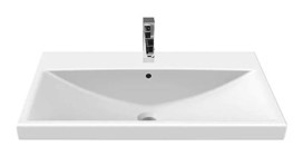 Turkuaz Cerastyle Elite Klasik Tekli 70 cm Seramik Tezgah Üstü Dikdörtgen Lavabo Beyaz