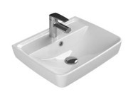 Duru Klasik Tekli 40 cm Seramik Tezgah Üstü Kare Lavabo Beyaz