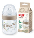 Nuk For Nature Polipropilen Gaz Yapmayan Antikolik Yenidoğan 0-6 Ay Desenli Şeffaf Biberon 150 ml