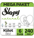 Sleepy Natural 6 Numara Organik Külot Bebek Bezi 240 Adet