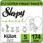 Sleepy Natural 5 Numara Organik Külot Bebek Bezi 174 Adet