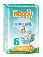 Happy 6 Numara Bantlı Bebek Bezi 32 Adet
