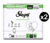 Sleepy Natural 4 Numara Organik Külot Bebek Bezi 200 adet