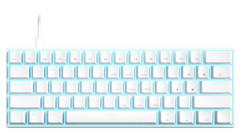 Outemu İngilizce Q RGB 61 Tuşlu Blue Switch Kablolu Beyaz Mekanik Gaming Klavye