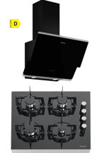 Silverline FS5425B01 - 3490 Oslo Doğalgazlı Cam Klasik Ankastre Ocak 2'li Ankastre Set Siyah