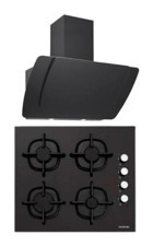 Silverline CS5343B01 - 3373 Misto 60 Doğalgazlı Cam Klasik Ankastre Ocak 2'li Ankastre Set Siyah