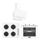 Tecna F-8166 - O-8451 - D-8811 Doğalgazlı Cam Klasik Ankastre Fırın Ocak 3'lü Ankastre Set Beyaz