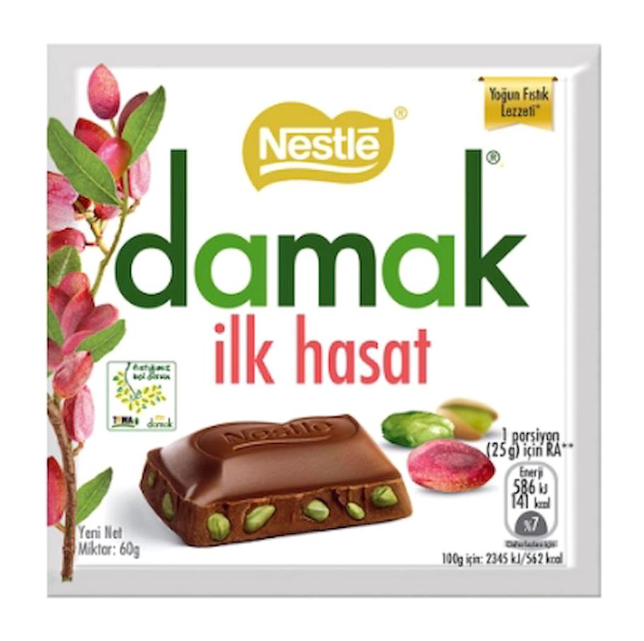 Nestle İlk Hasat Antep Fıstıklı Sütlü Çikolata 60 gr 12 Adet