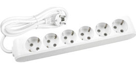 Avarson 3x1.5 TTR 3500 W Topraklı 6'lı 60 m Uzatma Kablosu Beyaz