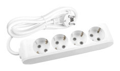 Avarson 3x1.5 TTR 3500 W Topraklı 4'lü 20 m Uzatma Kablosu Beyaz